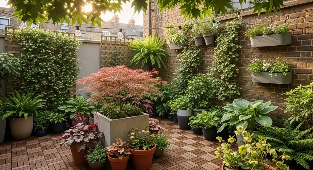 Flourishing Garden in a Courtyard